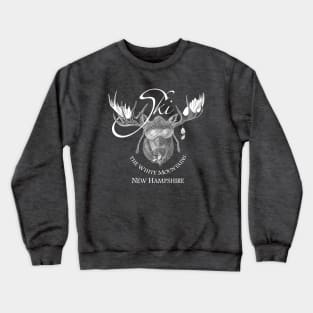 Moose Happy - Ski the NH White Mountains Crewneck Sweatshirt